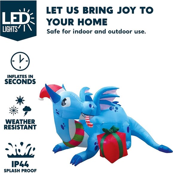 🆕6 FT Long Christmas Inflatable Blow Up Christmas Decorations Outdoor - Picture 6 of 11